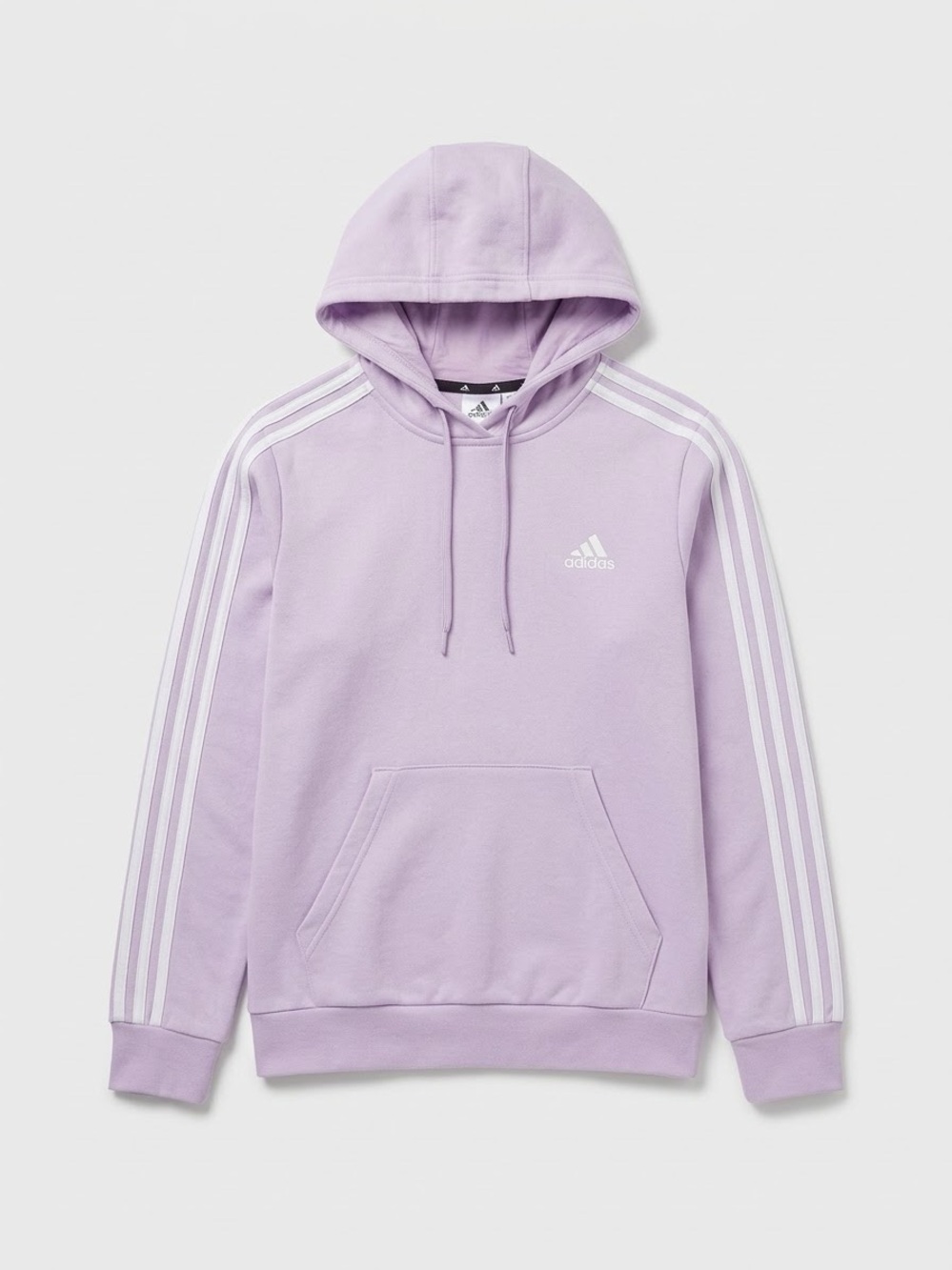 adidas Essentials 3-Stripes Fleece Hoodie Purple Lilac Women’s Large GN1512